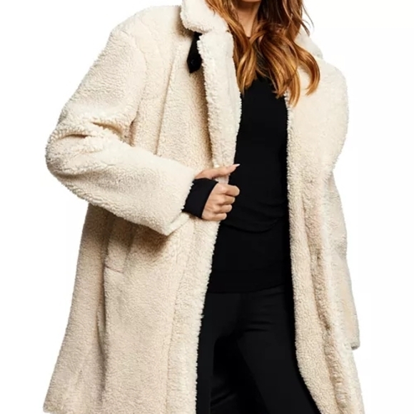 SAM NEW YORK Cream Teddy Coat - Picture 2 of 12